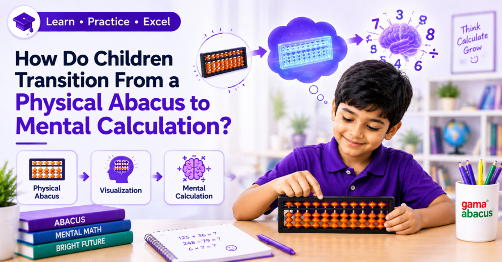 How Do Children Transition From a Physical Abacus to Mental Calculation?